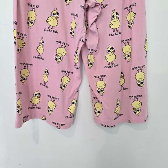Vintage Y2K Fred Is Red Pajama Pants Size L Chicks Rule Pink Lounge 100% Cotton - Picture 5 of 6